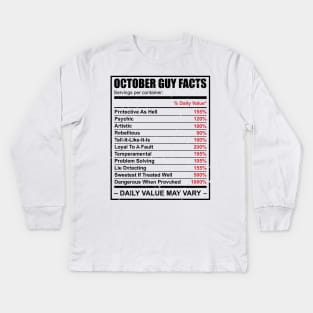 October Guy Facts' Birthday Kids Long Sleeve T-Shirt